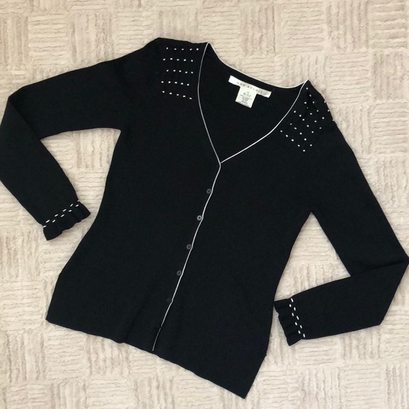 Max Studio black & white cardigan XS - Picture 1 of 8